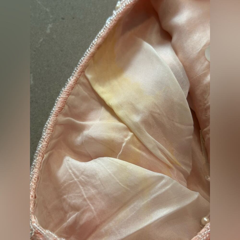 Vintage 1950s beaded teardrop light pink sleeveless wool top from Hartley’s sz M - Picture 11 of 11